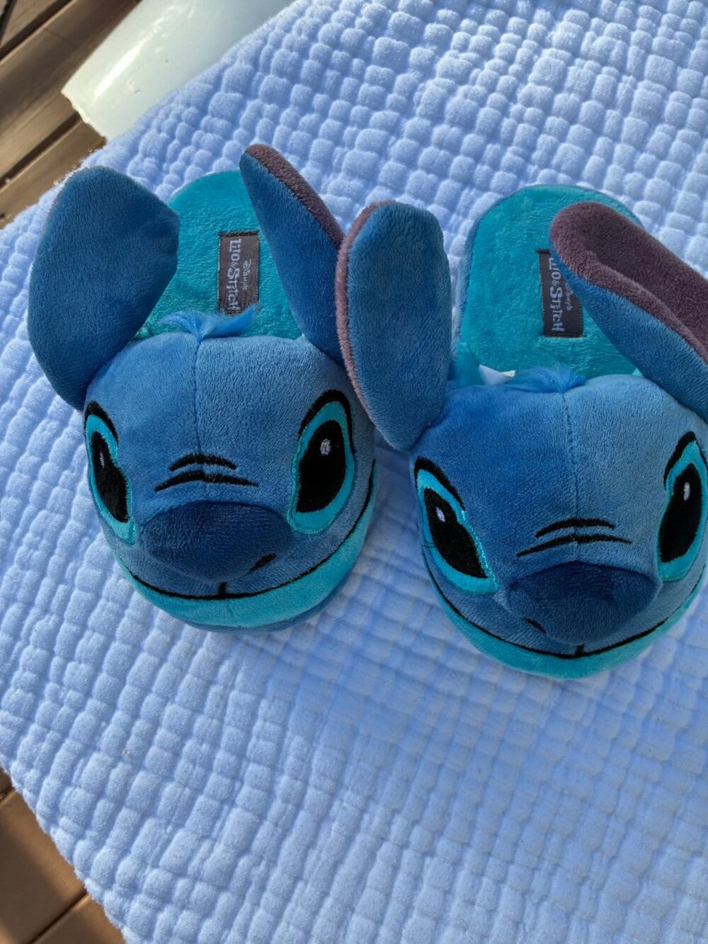 DISNEY STITCH SLIPPERS Blue Character Plush Slippers